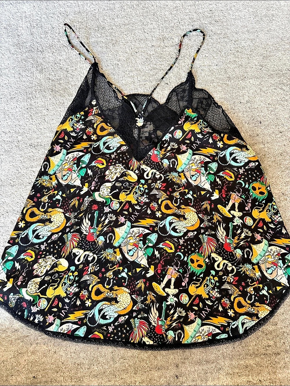 Zadig & Voltaire Christy Silk Camisole Black & Multicolor